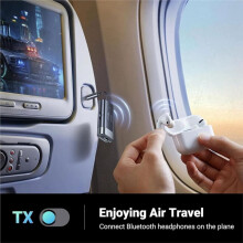 Trasmettitore e Ricevitore 2 In 1 per Aereo, Adattatore Audio Wireless 3.5mm Aux per Volo, TV, Auto, Altoparlante