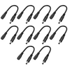 10pcs 5.5mm X 2.1mm 18 AWG Connector, Male to Female 1.6FT Power Extension Cable for Devices