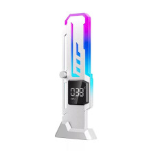 ARGB Gaming Card Bracket with Temperature Display Magnetic Sole Metal Frame Easy to Install GPU Stand White