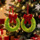 Guirlanda de Natal para Porta da Frente com Laço 9,8 Polegadas Decorações de Porta de Parede de Natal 5