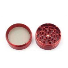 2.5-Inch Zinc Alloy Spice Grinder, Compact Portable Design with Storage Compartment, Essential Kitchen Tool - Red