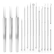 14pcs Multi-Functional Cell Clips Remove Acne and Pimples Professional Blackhead Remover Kit with Stainless Steel Tools