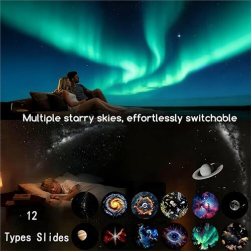 USB Projector Lamp with Clear Image Adjustable Brightness Touch Control 2-in-1 Night Light and Star Projector 2