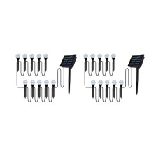 2X Lâmpada de Parede 10 em 1 Solar Spot LED para Jardim Jardim Gramado Paisagem