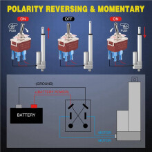 4-Poliger Kippschalter mit Umgekehrter Polarität, 6 Stück, 12 V, Momentan-Wippschalter, 30 A, An/Aus, An, DPDT, 3 Positionen, Wasserdichte
