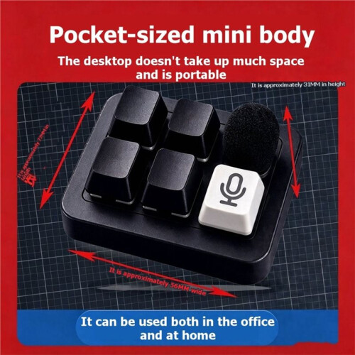 5-Key AI Wireless Keyboard Voice Programmable Keyboard Vibecoding Voice Keyboard Supports Coding and AI Dialogue 2