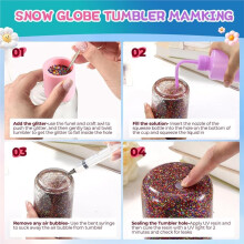 Glitter Funnel for Snow Globe Tumbler Easy Add Glitter with Mess-Free Design & Tools
