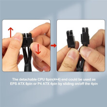 Adaptador de Alimentación de Placa Base PSU de 10 Pines A CPU de 8 Pines (4+4 Pines) Macho EPS-12V para Fuente de Alimentación Be Quiet