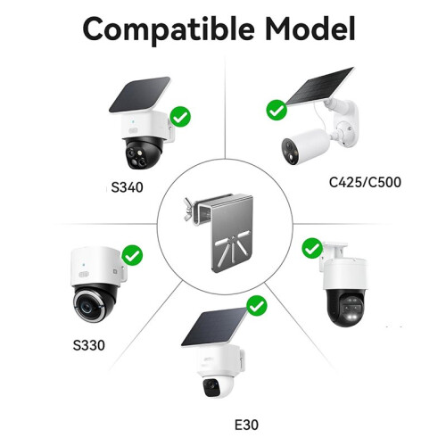 Support de Montage de Gouttière en Pack de 3 Compatible avec pour  SoloCam S340 / E3, Support de Caméra de Sécurité 2