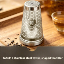 Tea Strainers for Loose Tea Extra Fine Mesh Tea Infuser 316 Stainless Steel & Updated Slim Threaded Lid