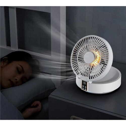 Remote-Controlled USB Desktop Air Cooler with Timer and Night Light Functions Foldable 120 Automatic Rotation 1