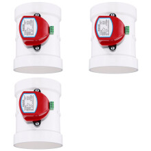 3X Motorisierter Kunststoffdämpfer, PVC-Rückschlagventil, Luftkanal-Volumenregler für Lüftungsrohr, 220 VAC, 110 mm