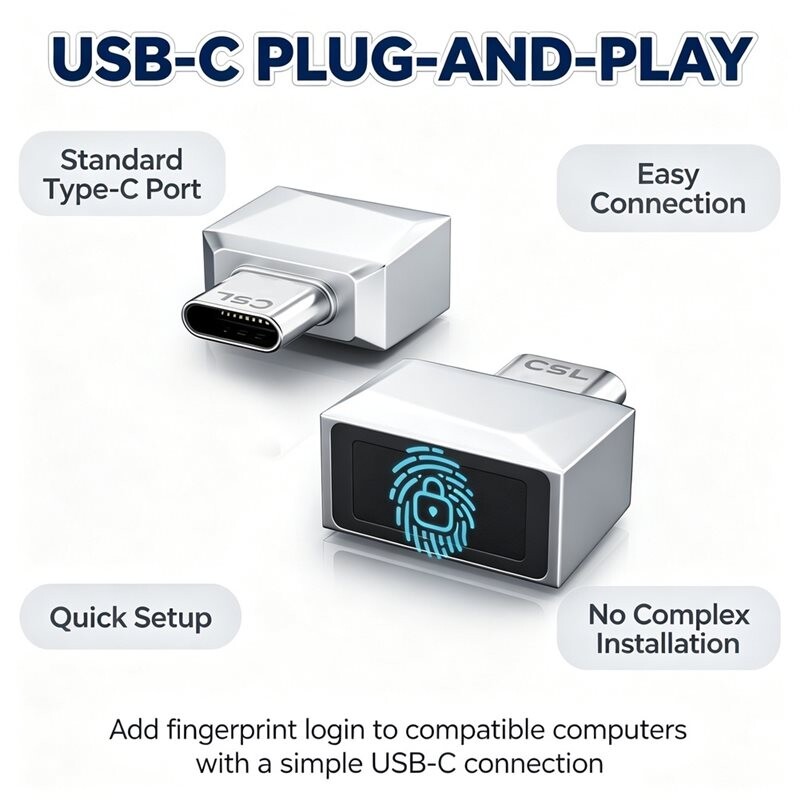 USB Fingerprint Reader Module for Windows 10 11 Hello, Security Padlock ...
