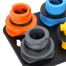Engine Oil Filling Funnel Kit (with Control Valve) - Includes Adapters of Various Sizes and A Mounting Bracket.