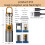 Dual Source Zoom LED Tungsten Flashlight Waterproof Telescopic Camping Work Torch Bright Outdoor Lamp with Hook 6
