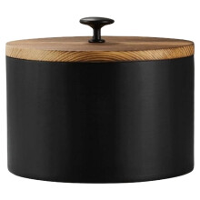 Coffee Filter Holder, Wood Filter Storage Container for Counter, Coffee Bar Accessories for Home Decor, Black