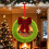 Guirlanda de Natal para Porta da Frente com Laço 9,8 Polegadas Decorações de Porta de Parede de Natal 7