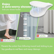 4-Pack Magnetic Silicone Shower Curtain Clips, Keep Liner Closed, White Keeps Curtain Tight to Wall, Reduces