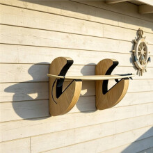 1set Surfboard Wall Mount, Wooden Surfboard Rack, Sturdy and Reliable, Sports Equipment Storage, Space Saving