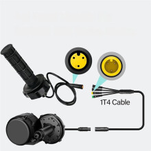 Acelerador de Torção Completa para , Acelerador de Ebike 3Pin Grip 12V-72V Plug And para Kit de Drive Central para Bafang, Guidão de 7/8"