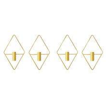 4X Rhombic Geometric Wall Planter Hanging Vase Elegant Durable Wall Plant Holder Hanging Planters Iron Flower Holder B
