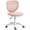 Pink Mesh Office Chair, Armless & Adjustable 1