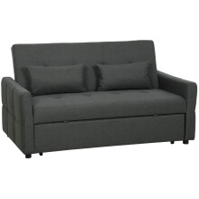 Three-Way Two-Seater Sofa Bed - Charcoal Grey