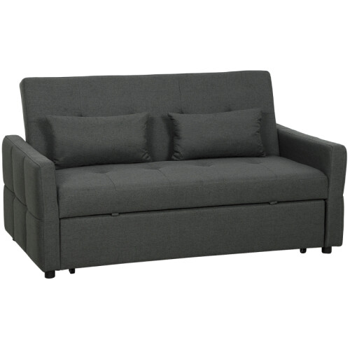 Three-Way Two-Seater Sofa Bed - Charcoal Grey