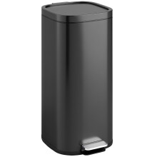 30L Black Pedal Bin with Soft-Close Lid