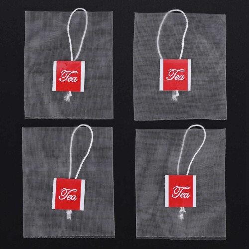 3000Pcs 5.5 X 7Cm Pyramid Tea Bag Filter Nylon Tea Bag Single String Label Transparent Empty Tea Bag