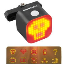 MEROCA Bicycle Taillight Intelligent Expression Waterproof Bike Red Rear Lamp Cycling Riding Safety Brake Warning Lights