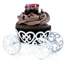 4-Pack Single Princess Carriage Cupcake Stand Holder Display