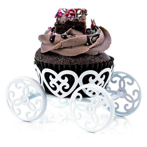 4-Pack Single Princess Carriage Cupcake Stand Holder Display