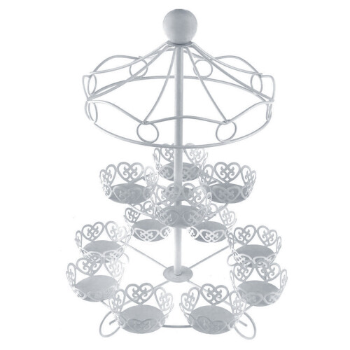 2X 2 Layer-12 Count Carousel Cupcake Stand Holder Display Wedding Cake Cup Display Stand 1
