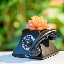 Small Telephone Succulent Planter with Drain Hole Flowerpot Desk Decorate Ornament Personalized Gift Living Room CraftsA