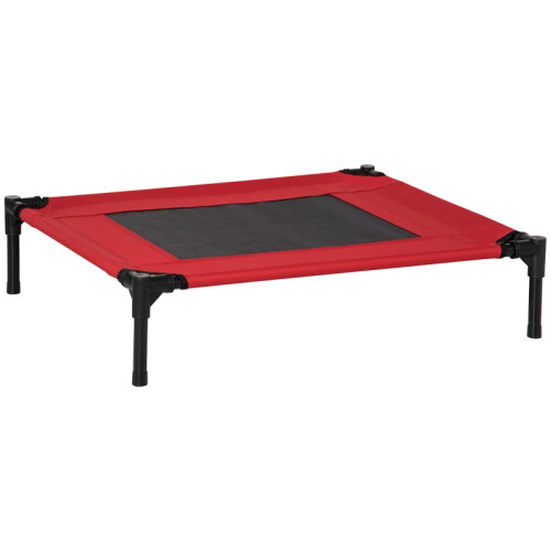 Raised Dog Bed – Elevated Pet Bed, Black & Red
