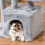 Cat Tree Tower 114cm - Light Grey 7
