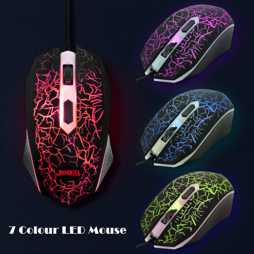 Rainbow LED USB Gaming Keyboard Mouse Headset Set For PC MAC PS4 PS5 XBOX UK 2