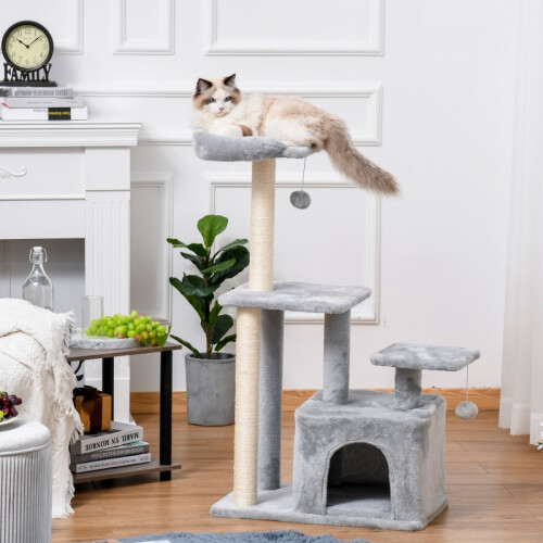 Cat Tree Tower 114cm - Light Grey 1