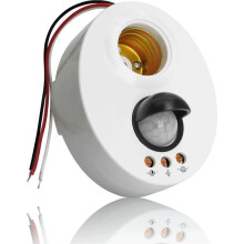 E27 Infrarot-LED-Lichtfassung mit Schalter, PIR-Bewegungsmelder, Einstellbarer Verzögerung und Sockel