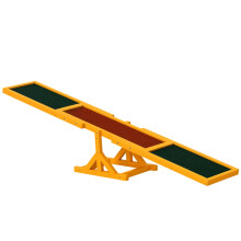 Wooden Pet Seesaw for Big Dogs, Dog Agility Equipment with Anti-Slip Surface - Natural