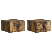 vidaXL Wall-Mounted Bedside Cabinet 2 pcs Smoked Oak 33 x 34.5 x 20 cm