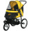 Foldable Pet Stroller Jogger, with Three Wheels, Canopy, for Medium and Small Dogs, Yellow 2