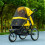 Foldable Pet Stroller Jogger, with Three Wheels, Canopy, for Medium and Small Dogs, Yellow 4
