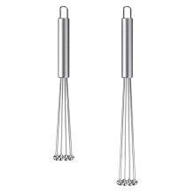 2 Pcs Stainless Steel Whisk Wire Egg Whisk Set Suitable for Kitchen Cooking, Stirring, Whisking, Beating