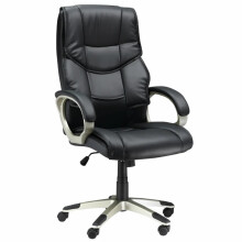 High-Back Home Office Chair, Black Faux Leather