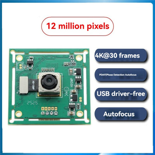 12MP USB Camera Module 4K Auto Focus Webcam Module IMX362 Sensor No Distortion Lens Plug and