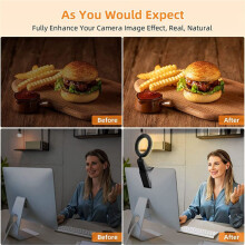 New Led Selfie Light Clip Ring Light with Phone Holder Desktop Ring Light for Computer Laptop Video Conference Lighting