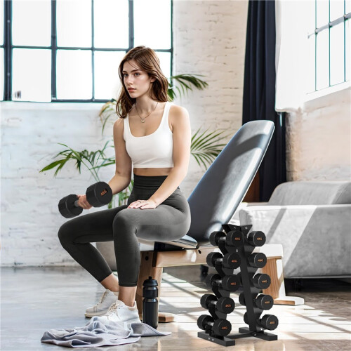 Five-Tier Dumbbell Storage Rack, for Home Gym Exercise - Black 2