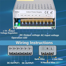48V 12.5A 600W Nätadapter 110V AC Till 48V -Omvandlare Nätaggregat för Drivsensor Lampmätare Styrenhet